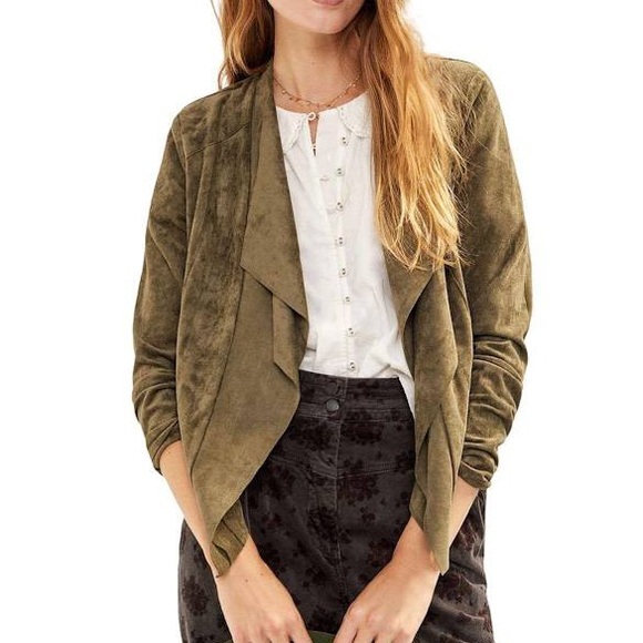 NWT Anthropologie Westley Sueded Jacket by Blank NYC Green Faux Suede Size XL - Picture 6 of 6
